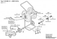 Bosch 0 600 800 301 ASW 120 XL Wheeled Hose Reel Cart Spare Parts